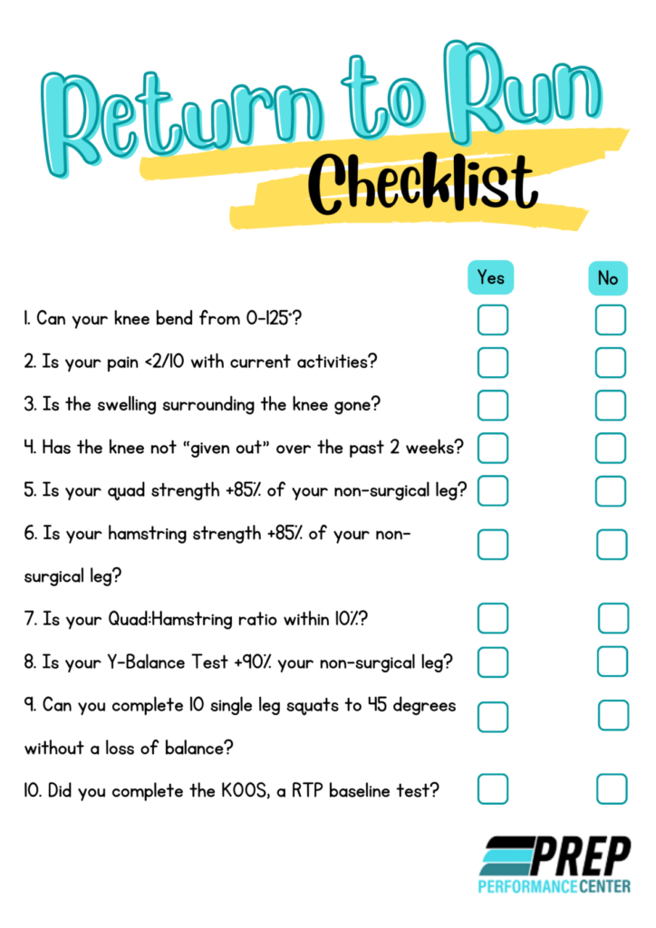 Return to Run Checklist  Chicago Physical Therapist